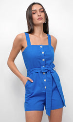 Load image into Gallery viewer, Isla Romper in Blue
