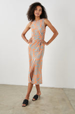 Load image into Gallery viewer, Gabriella Dress in Orange Diffused Cheetah
