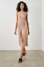 Load image into Gallery viewer, Gabriella Dress in Orange Diffused Cheetah
