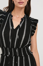 Load image into Gallery viewer, Garden Dress in Ash Leno Stripe
