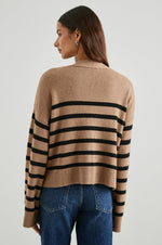 Load image into Gallery viewer, Geneva Cardigan in Camel/Black

