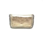 Load image into Gallery viewer, Leather Crossbody Chain Clutch in Bronze
