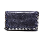 Load image into Gallery viewer, Leather Crossbody Chain Bag in Navy Blue
