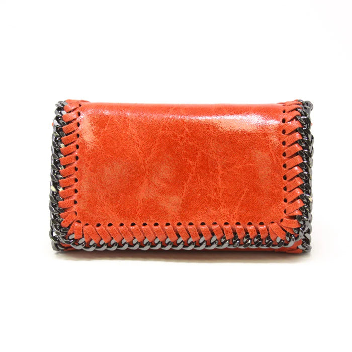 Leather Chain Bag in Red