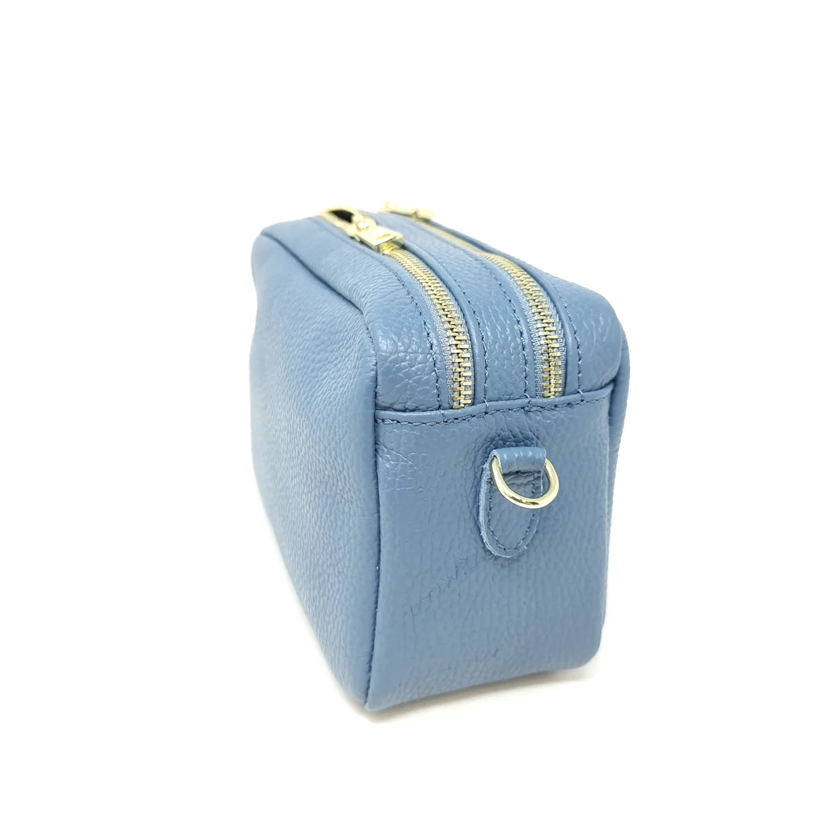 Leather Camera Bag in Denim Blue