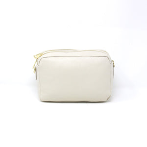 Leather Camera Bag in Ivory