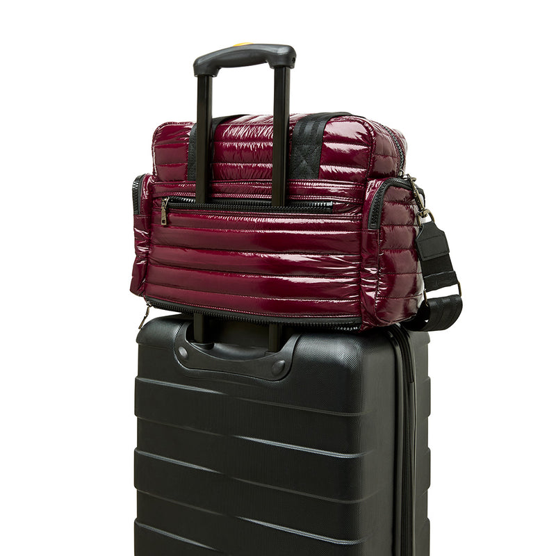 Voyager Travel Bag in Glossy Deep Burgundy