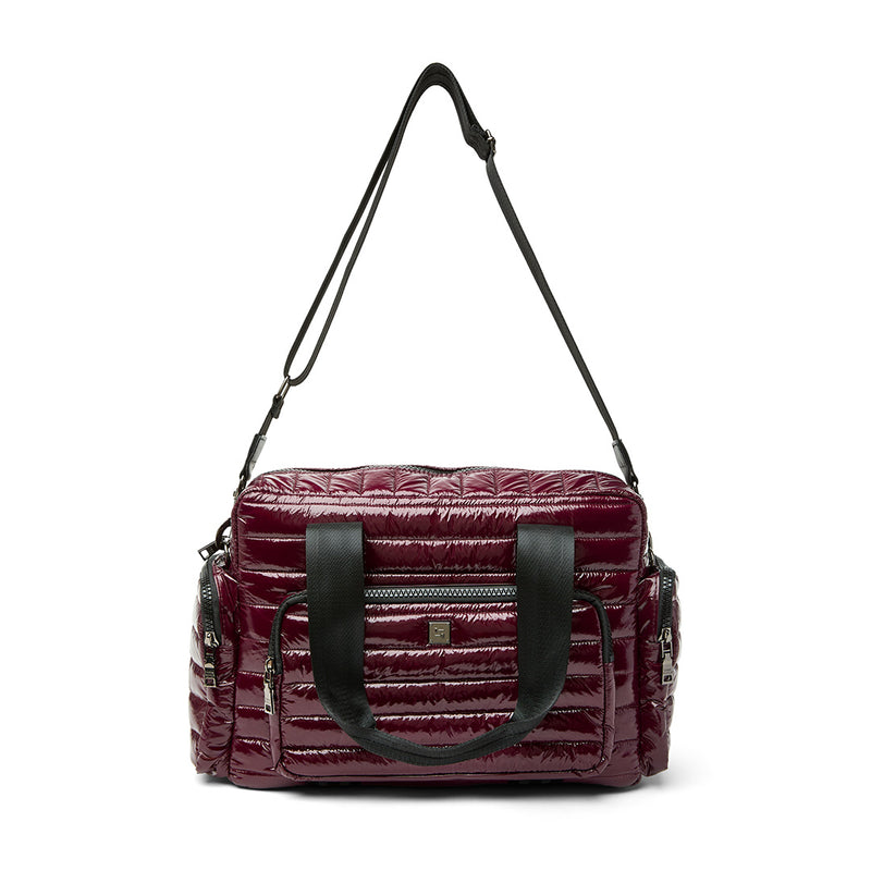 Voyager Travel Bag in Glossy Deep Burgundy