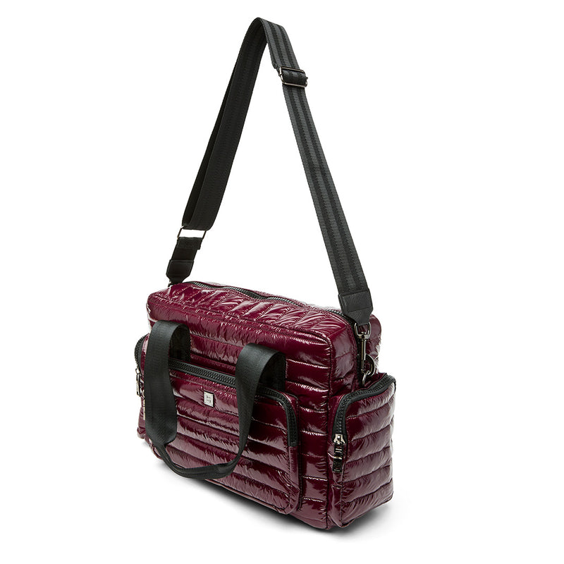 Voyager Travel Bag in Glossy Deep Burgundy