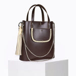 Load image into Gallery viewer, Grand Ame Calf Leather Bag in Choco Vanille
