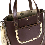 Load image into Gallery viewer, Grand Ame Calf Leather Bag in Choco Vanille
