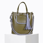 Load image into Gallery viewer, Grand Ame Calf Leather Bag in Kaki Air
