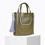 Load image into Gallery viewer, Grand Ame Calf Leather Bag in Kaki Air
