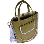 Load image into Gallery viewer, Grand Ame Calf Leather Bag in Kaki Air
