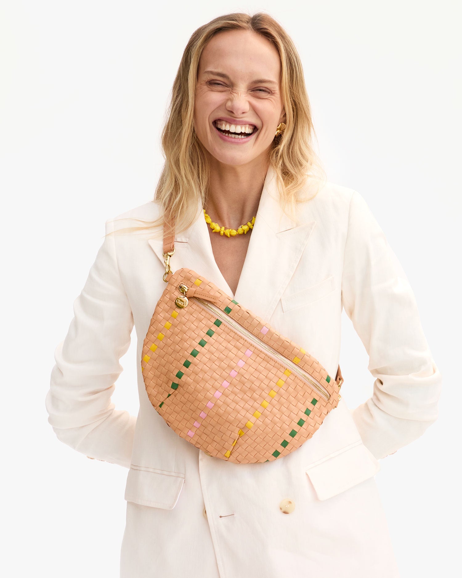 Grande Fanny Bisque Woven Checker w/ Stripe