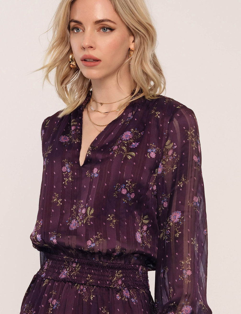 Leyla Dress in Aubergine
