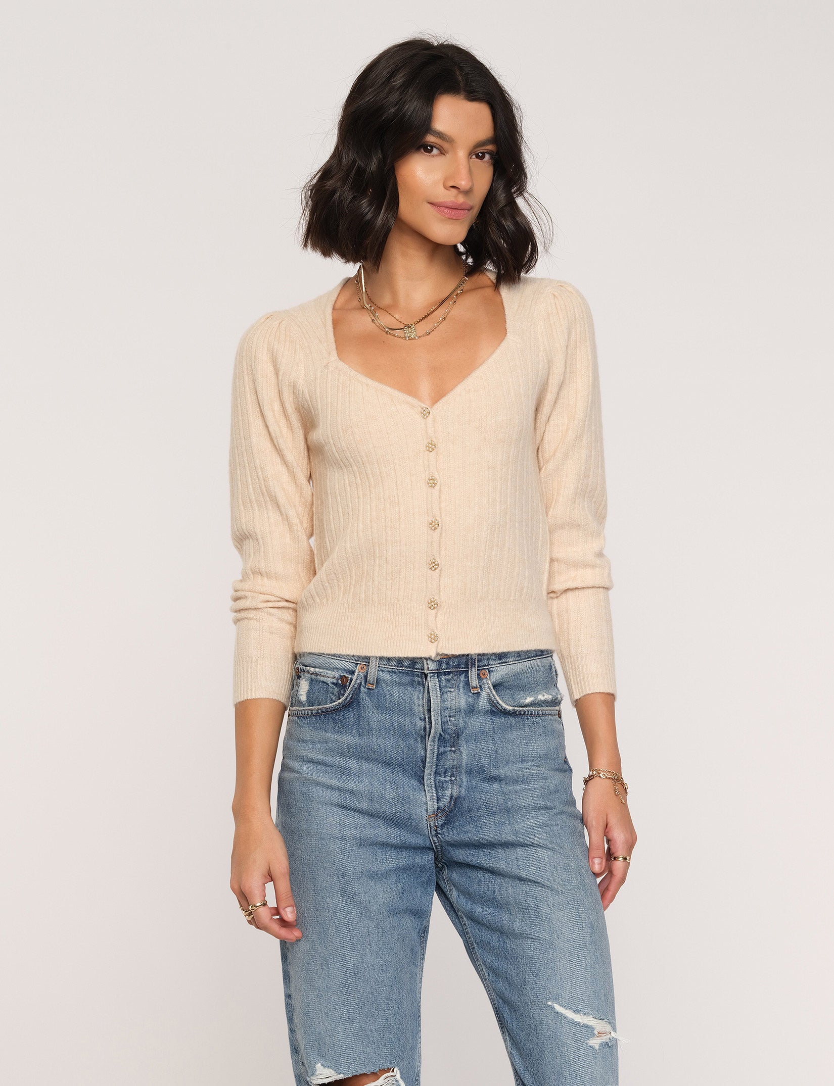 Pedretti Cardigan in Ecru