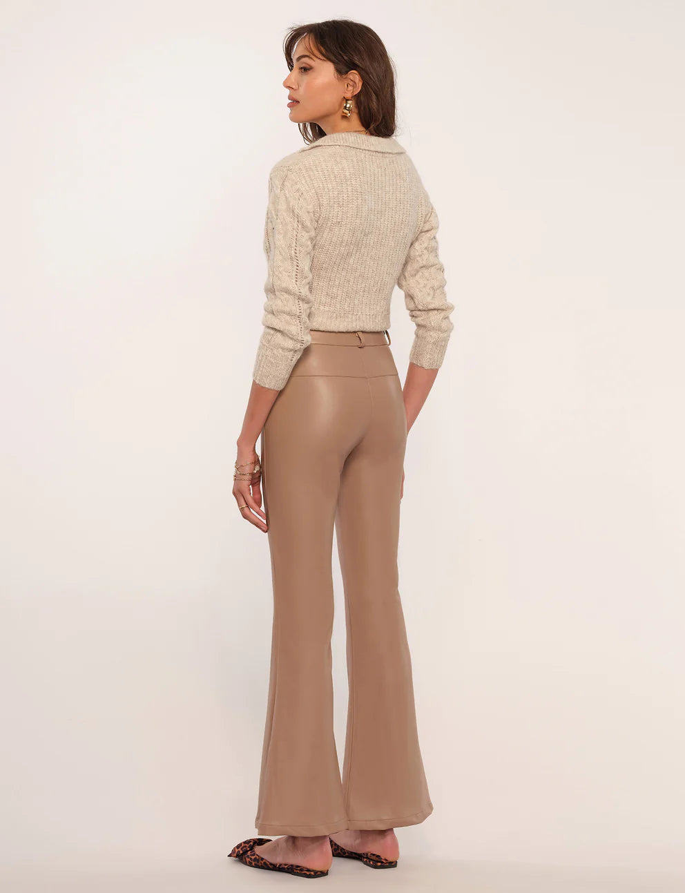 Suzette Faux Leather Pant in Camel