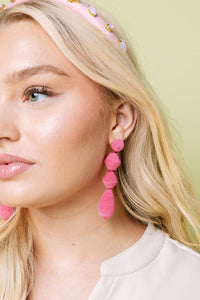 Geo Drops Earrings in Bubblegum