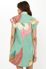 Load image into Gallery viewer, Shirt Dress Mini in Hibiscus Sage

