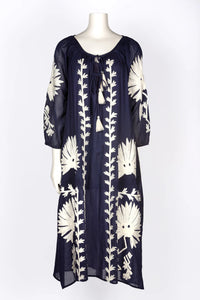 Elana Tassel Dress/Cover-up in Navy