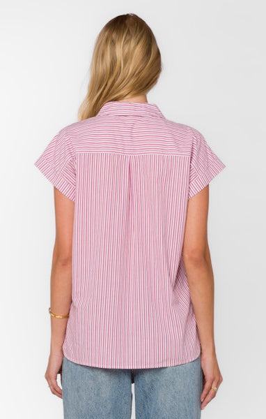 Ilene Blouse in Cosmic Pink Stripe