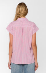 Load image into Gallery viewer, Ilene Blouse in Cosmic Pink Stripe
