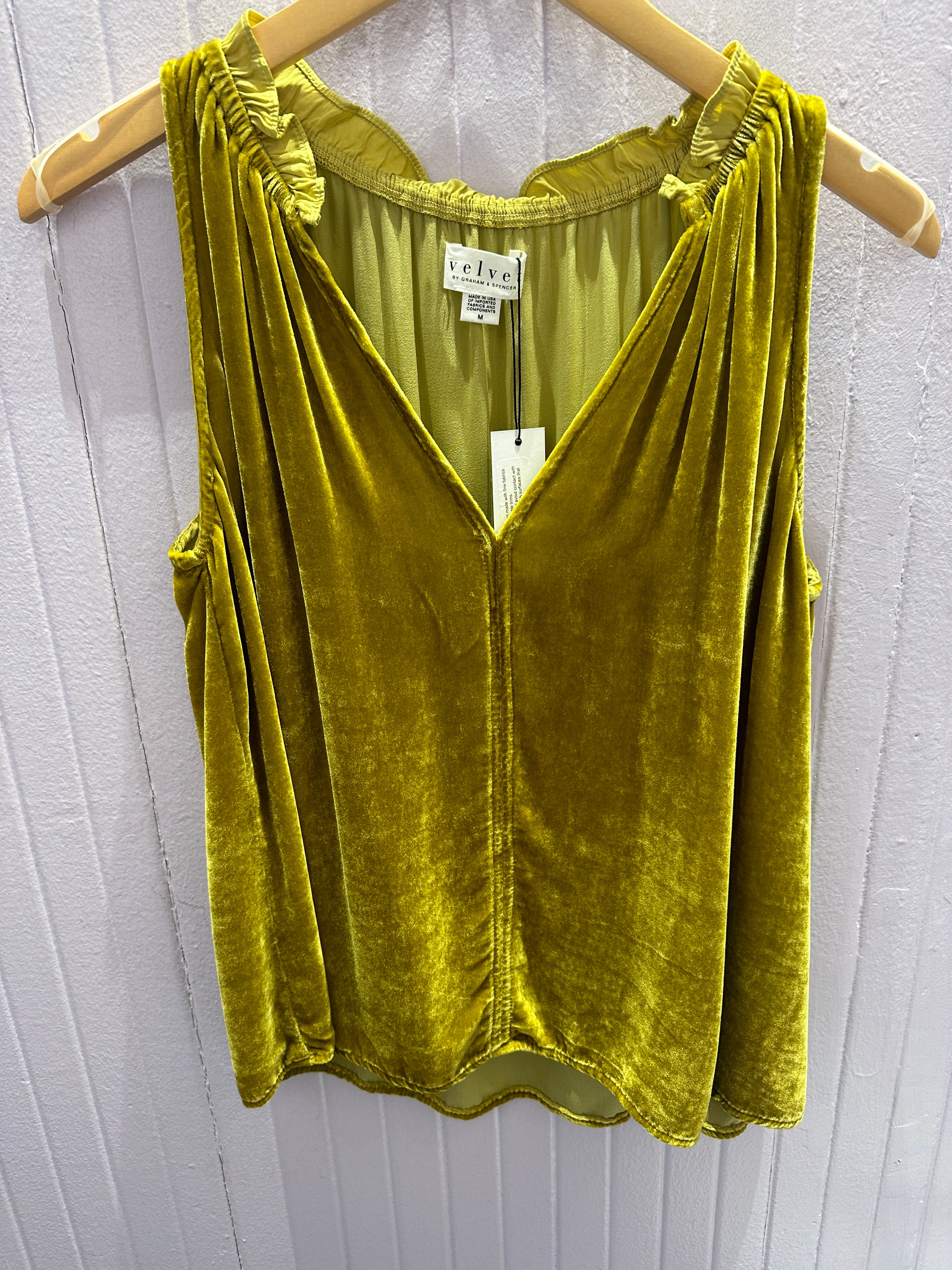 Prima Sleeveless Velvet Top in Amber