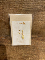 Load image into Gallery viewer, Brown and Gold Shell Mini Hoop Earring
