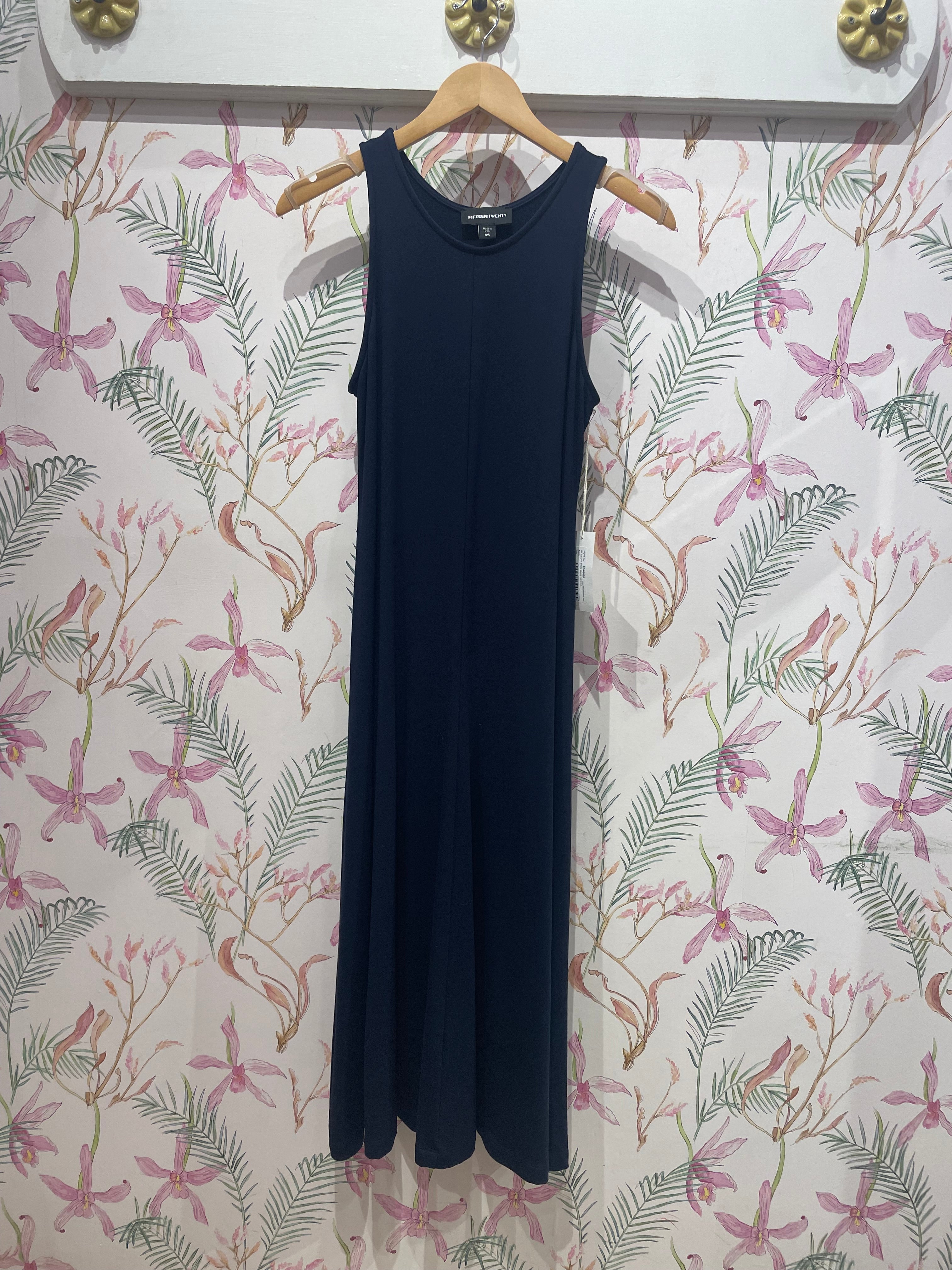 Sleeveless Midi Dress in Navy