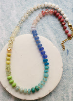 Load image into Gallery viewer, Gemma Medium Rondelle Necklace in Blue Multi
