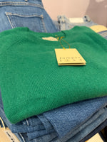 Load image into Gallery viewer, Cashmere Crop Crew Sweater in Olive Green
