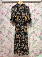 Load image into Gallery viewer, Short Sleeve Floral Maxi Dress in Black
