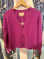 Load image into Gallery viewer, Cashmere Cardigan in Violet
