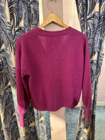 Load image into Gallery viewer, Cashmere Cardigan in Violet
