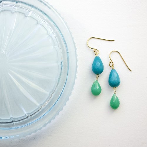 Candy Crush Teardrops Earrings in Sea