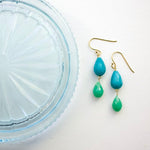 Load image into Gallery viewer, Candy Crush Teardrops Earrings in Sea
