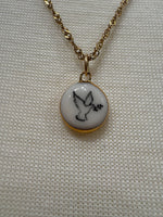 Load image into Gallery viewer, Peace Dove Charm on Gold Singapore Chain
