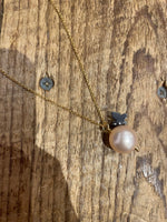 Load image into Gallery viewer, Butterfly Necklace on Short Chain in Champagne Pearl
