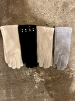 Load image into Gallery viewer, Pearl Embellished Gloves in Beige Heather

