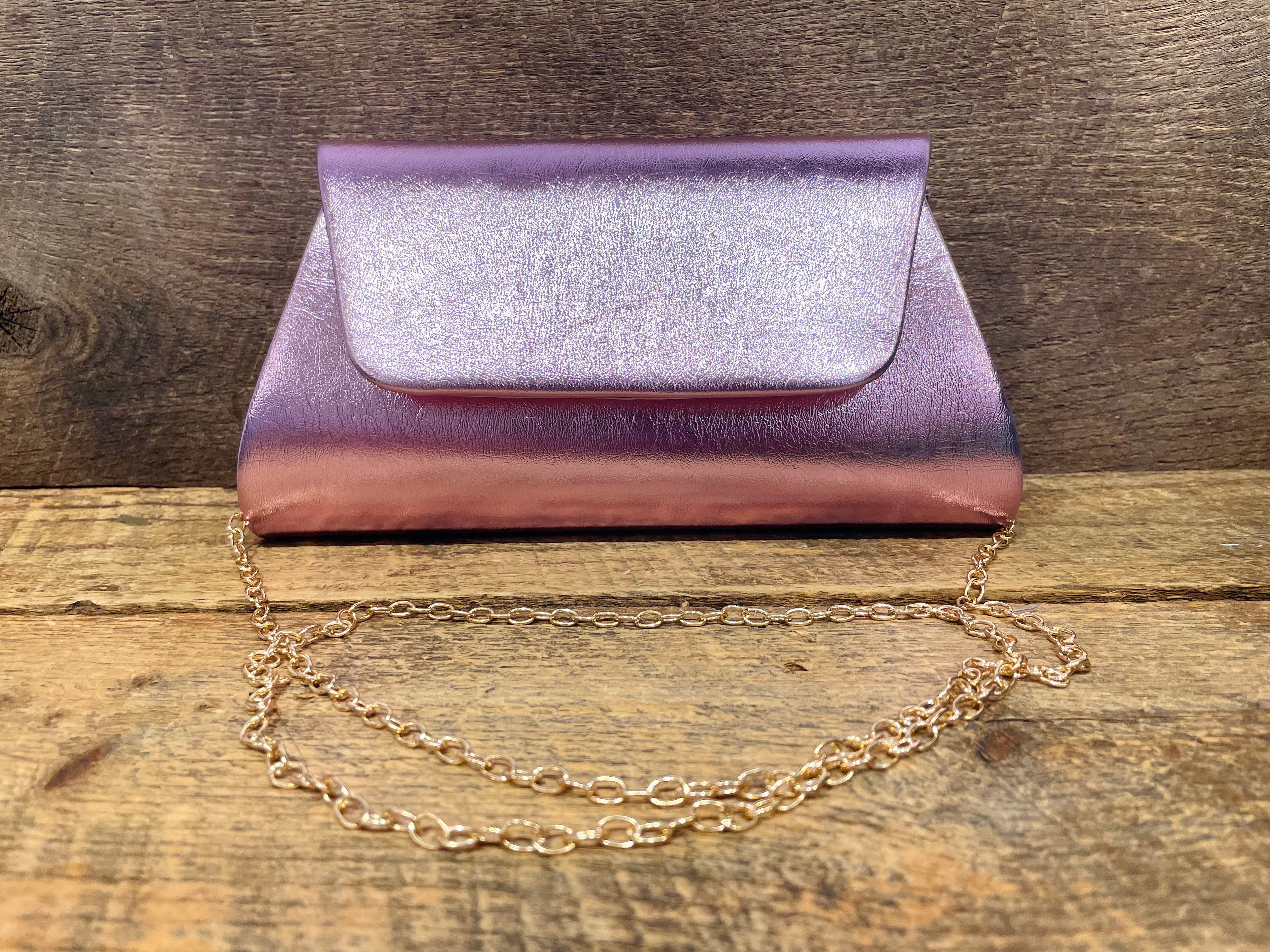 Fold Over Clutch in Pink