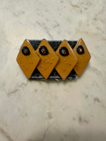 Load image into Gallery viewer, Vintage Enamel Diamond Quad Barrette in Yellow
