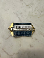 Load image into Gallery viewer, Vintage Enamel Diamond Quad Barrette in Yellow
