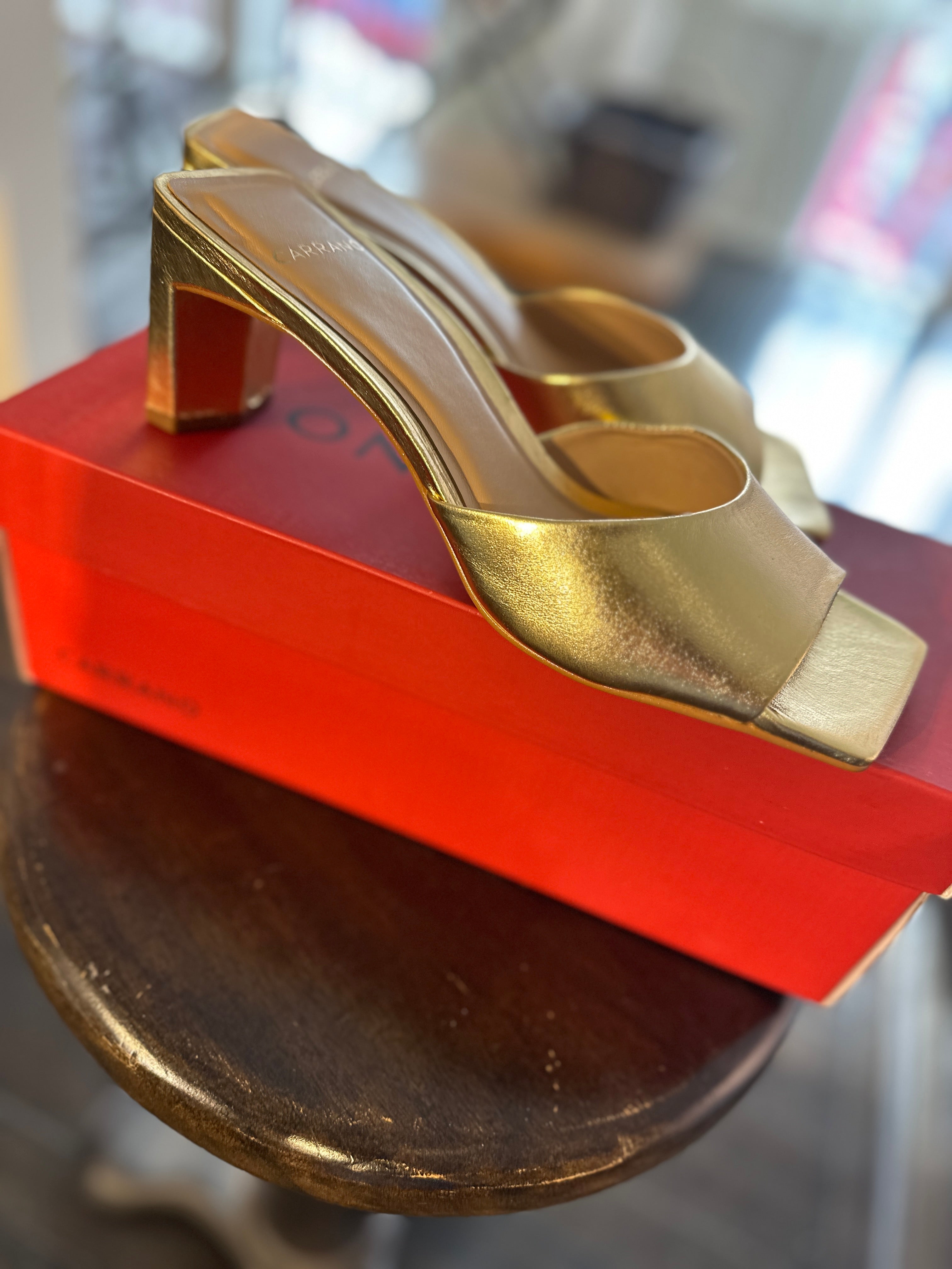 Gina Dress Slide Sandal in Gold