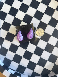 Translucent Teardrop Earring in Purple Swirl