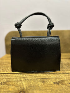 Box Bag with Knot Handle in Black