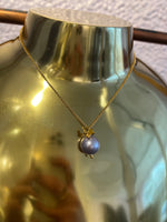 Load image into Gallery viewer, Butterfly Necklace on Short Chain in Pearl Grey
