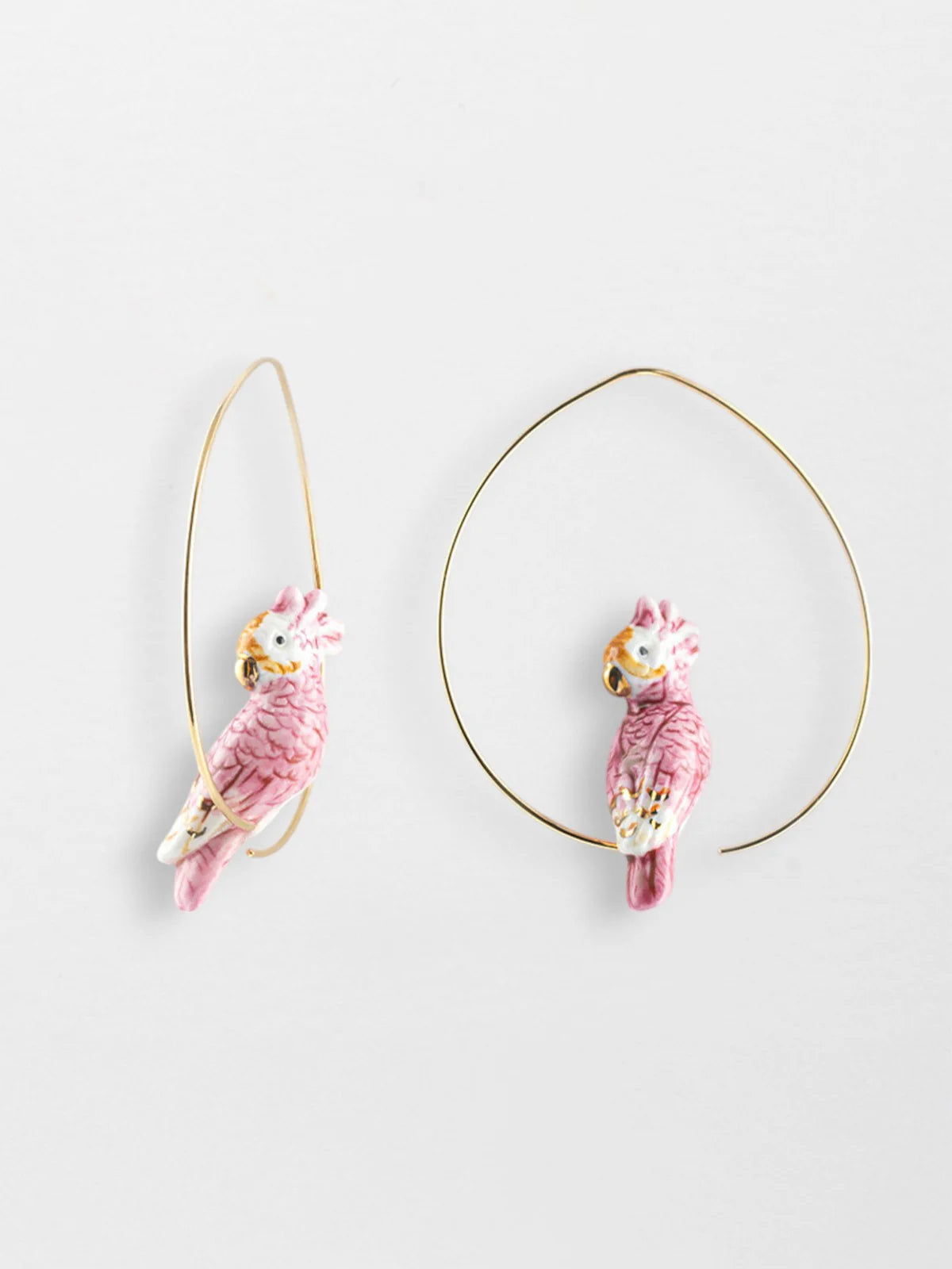 Pink Cockatoo Hoop Earrings