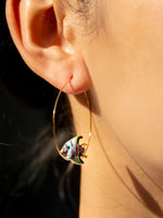 Load image into Gallery viewer, Small Rainbow Fish Hoop Earrings
