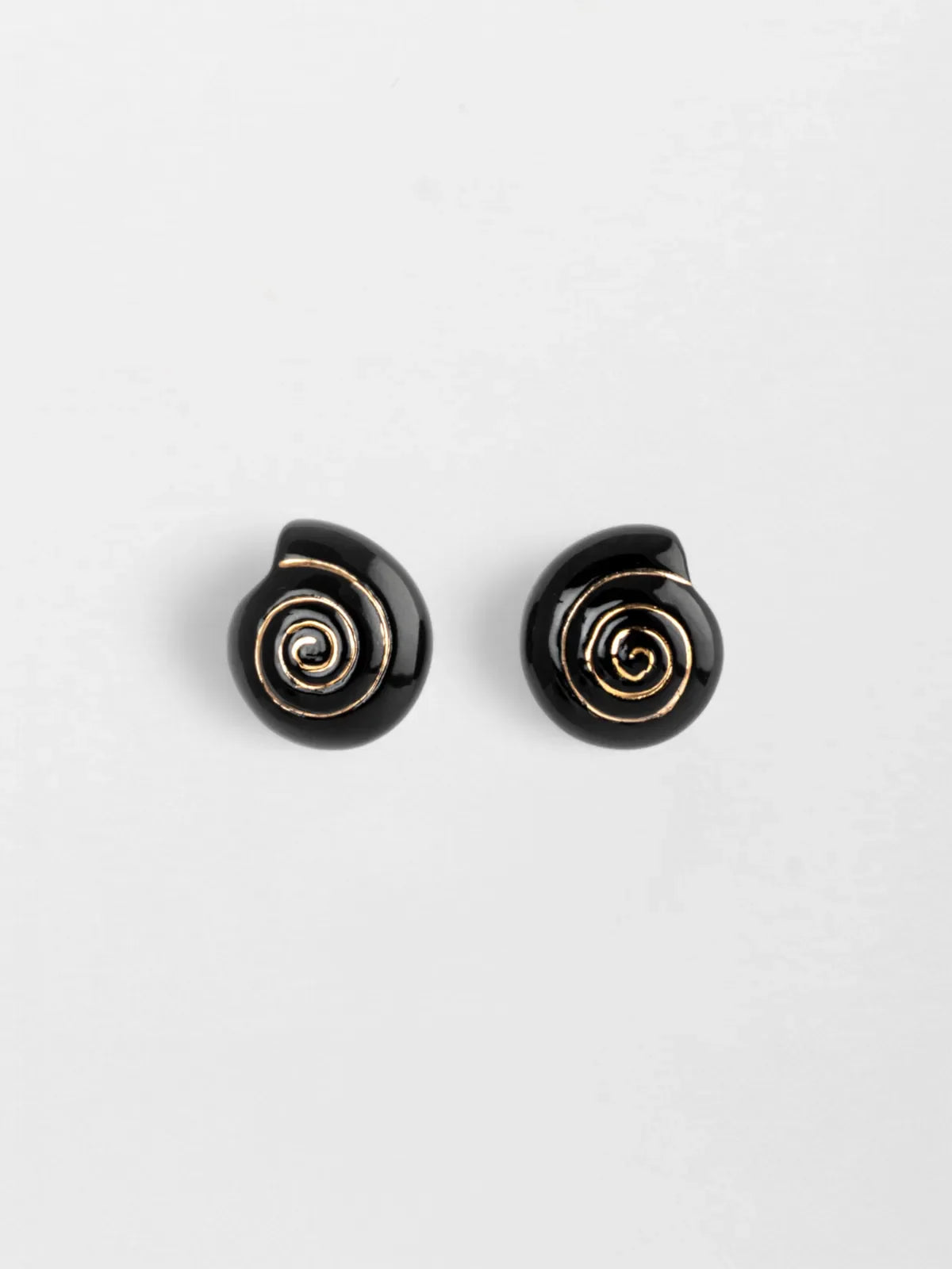 Black Snail Stud Earrings